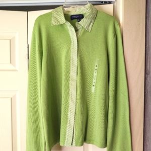 Jones New York green sweater. NWT